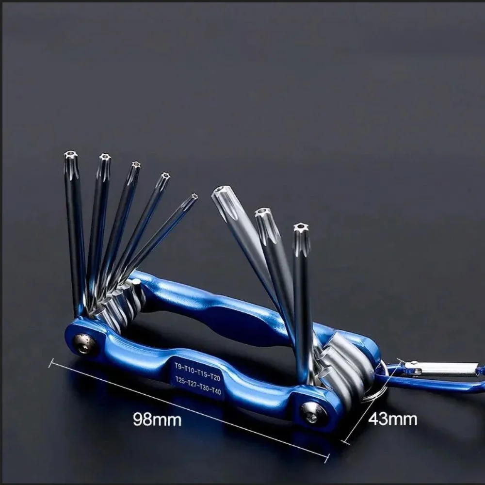 

Metal Handle Portable Folding Hex Wrench Screwdriver 8 in 1 Folding Allen Wrench Set Removal Tool Wrench Hex Key
