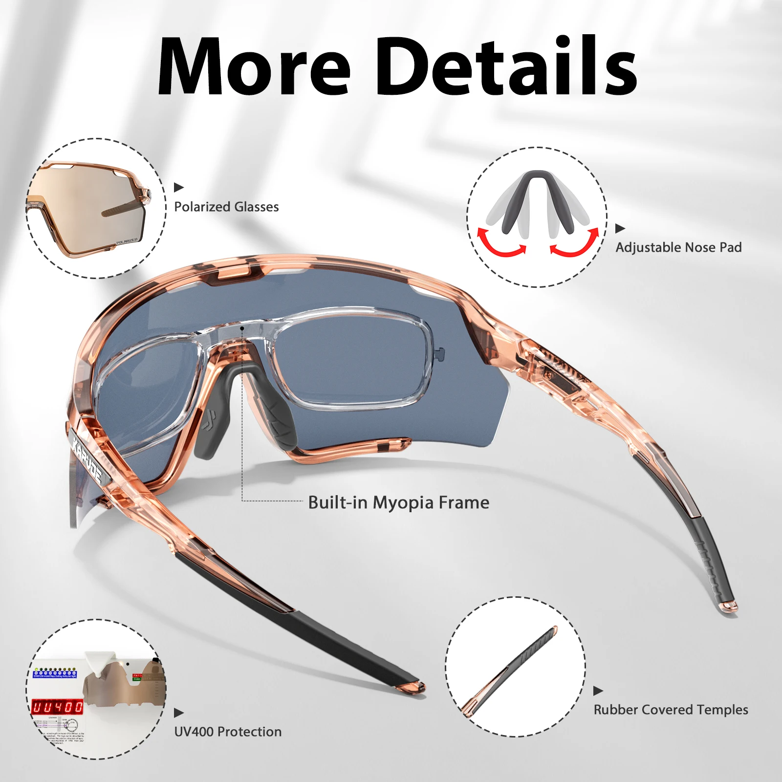 Kapvoe Polarized Sunglasses Fishing Eyewear Men Women Sports Cycling Eyewear Outdoor Riding Goggles UV400 Protection Glasses
