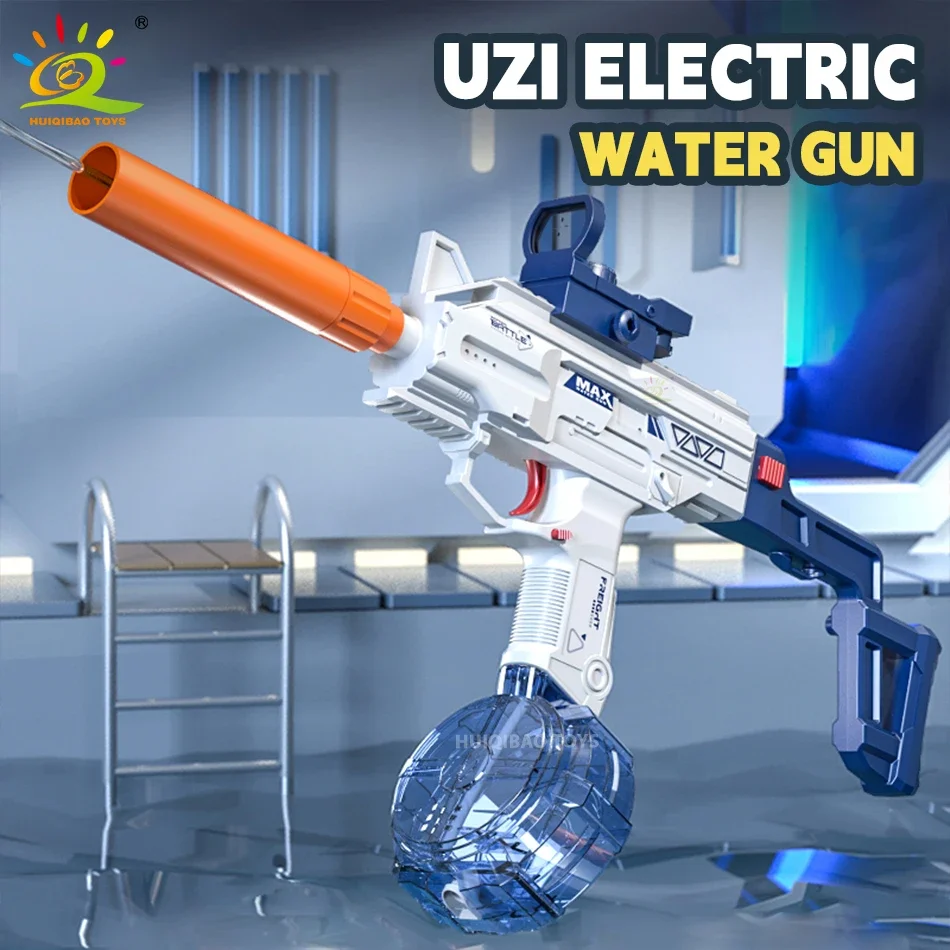 UZI Electric Auto Burst Submachine Water Gun Firing Waters Fight Toy Summer Outdoor Beach Shooting Game Toys for Children Gifts