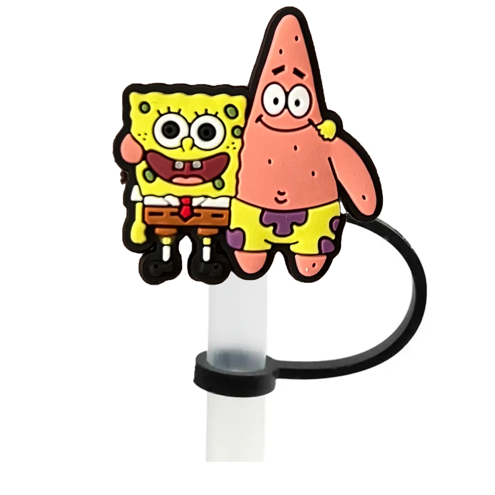 1-20 قطعة غطاء القش الكرتون غطاء 10 مللي متر سيليكون شرب القش التوصيل قابلة لإعادة الاستخدام سبلاش برهان الشرب صالح كوب غطاء من القش دلايات قلادة