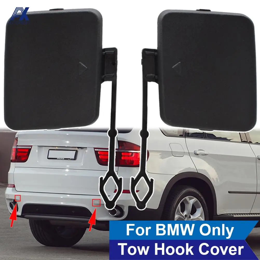 Pair Car Bumper Rear Tow Hook Cover Towing Hook Eye Cap For BMW X5 E70 2006-2011 OE# 51127158447 51127158448 Auto Replacement 