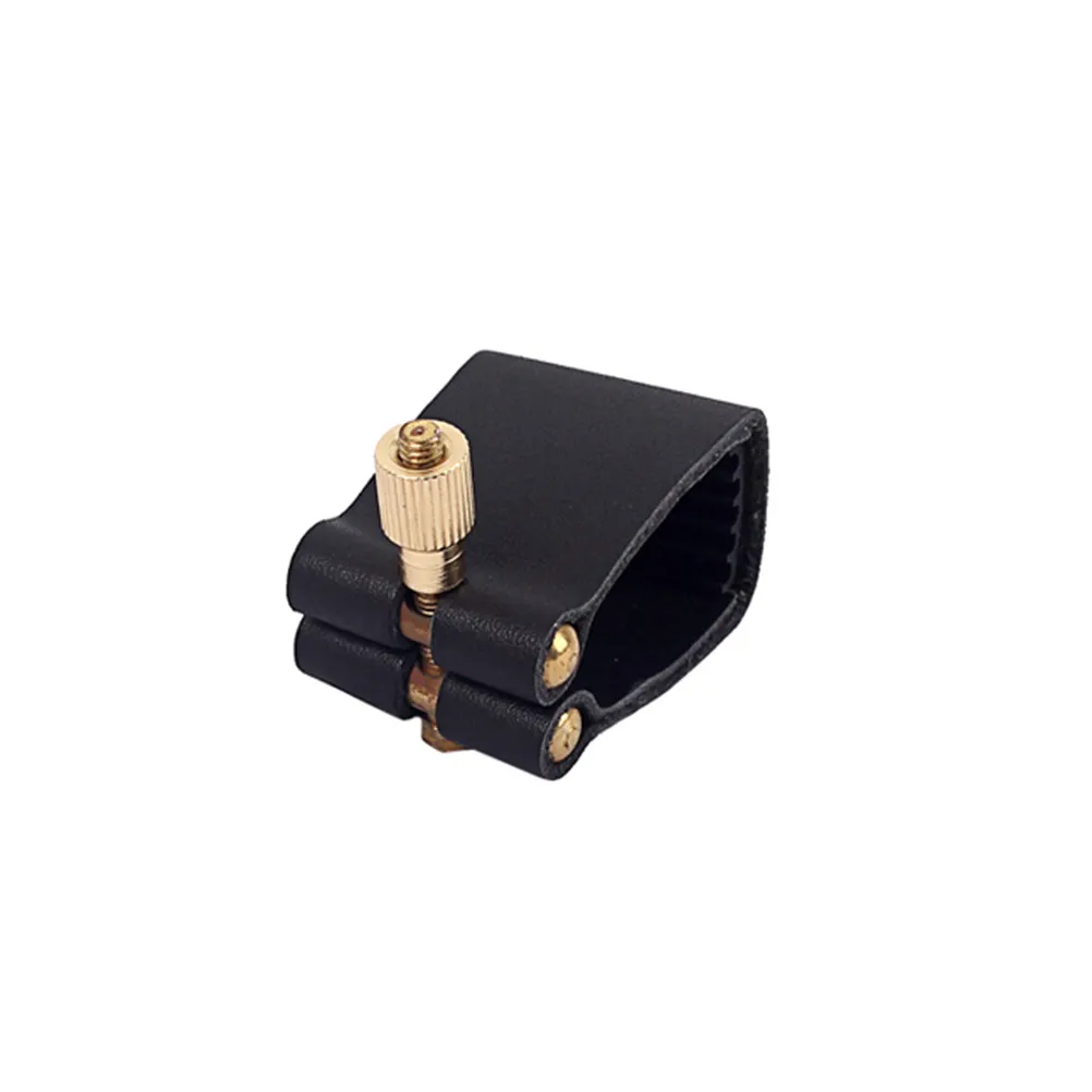Professional Tenor Saxophone Mouthpiece Clip Black Screw Design Easy Install Alto Sax Embossed Flute Head Card for Beginners