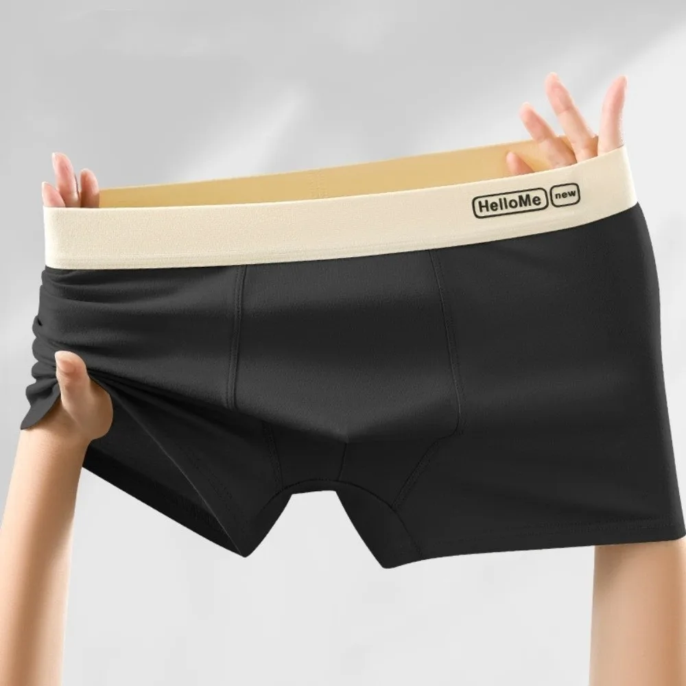 

Antibacterial Plus Size Men's Boxer Briefs Flat Leg Breathable L-XXXXL Man Underwear Lingerie Mesh Cotton Panties Male