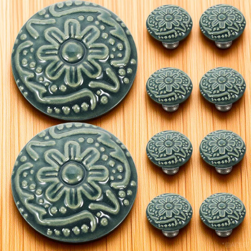 

10pcs Cabinet Drawer Cabinet Ceramic Pulls Drawer Knobs Pulls Kitchen Bathroom Furniture Handles Replacement Hardware Pull