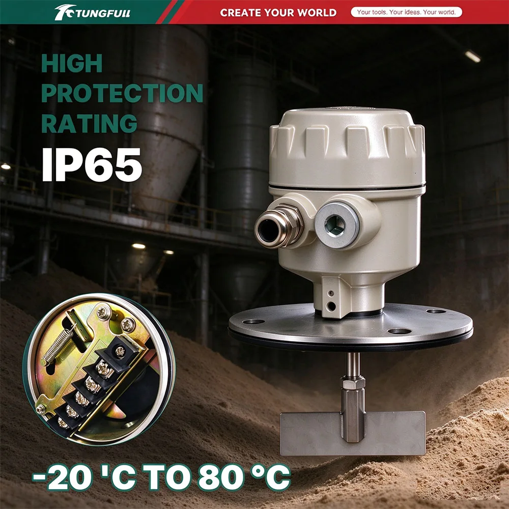 Explosion Proof Rotary Level Switch High Temperature Dust Resistant Cement Solid Powder Point Level Control Sensor