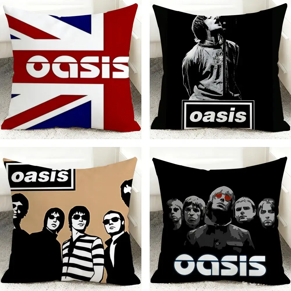 Rock Band O-Oasis Cushion Cover Soft Short Plush Pillow Case Cushion Cover for Living Room Sofa Decor