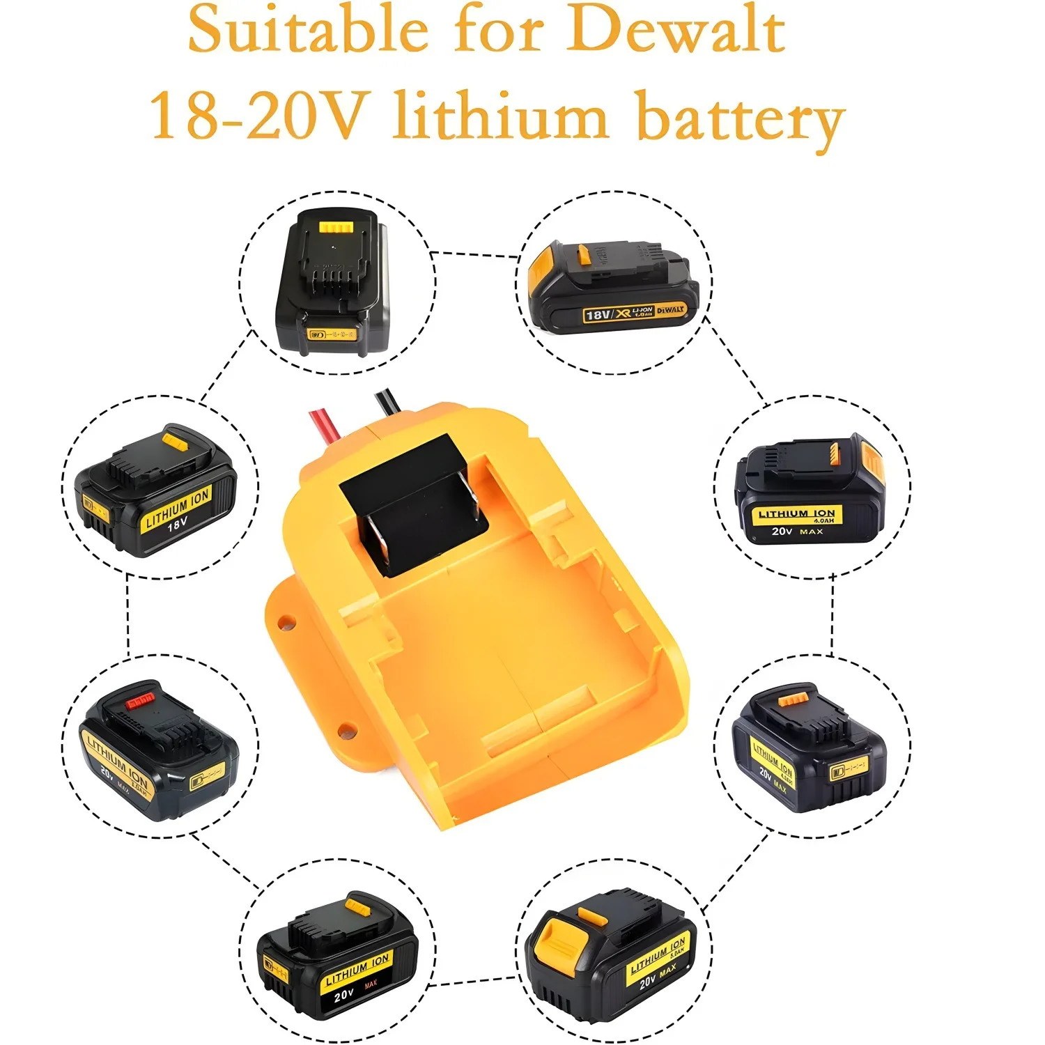 Picture 6: Car Jump Adapter for Battery Car jump starter for Dewalt 18-20V Lithium Battery Failure Convenient Tools