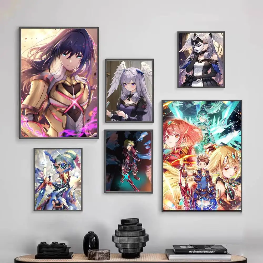 Póster del juego Xenoblade Chronicles 2, arte de pared de calidad HD, carteles Retro para decoración de paredes del hogar, autoadhesivo