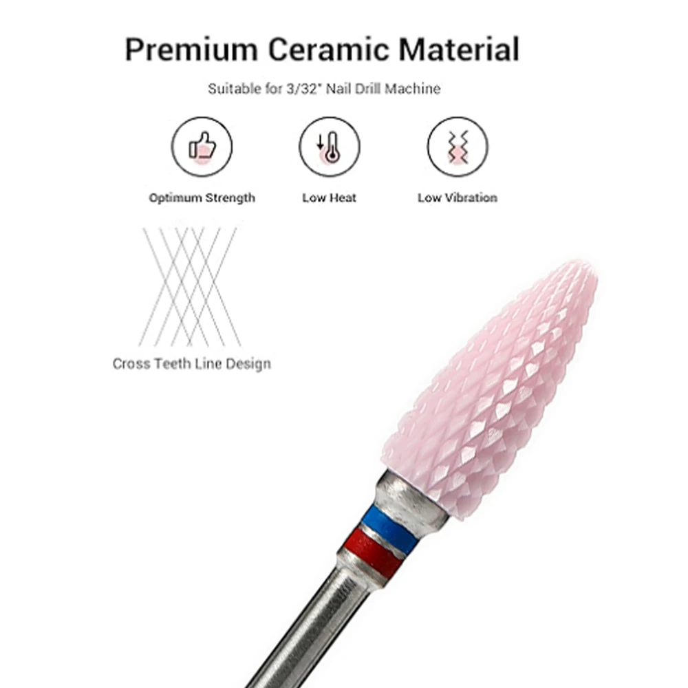 1pcs Ceramic Nail Drill Bit Rotary Cuticle Burr Gel Remover Files Mills for Electric Drill Machine Nail Art Tools Accessories