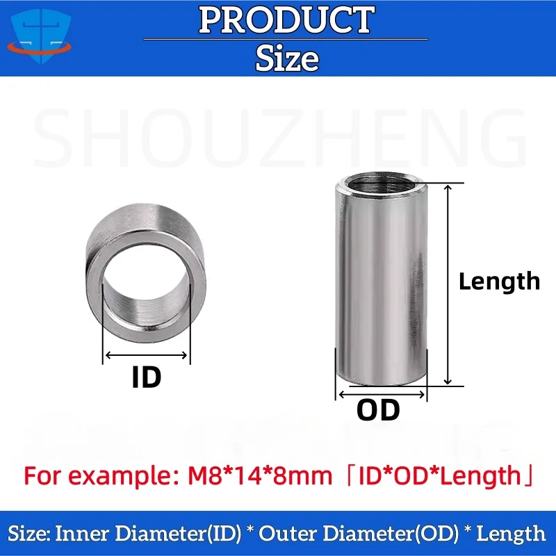 10/2pcs M8 M10 M12 304 Stainless Steel Bushing Lengthen Washer Sleeve Unthreaded Hollow Casing Round Column Joint Length 2-30mm