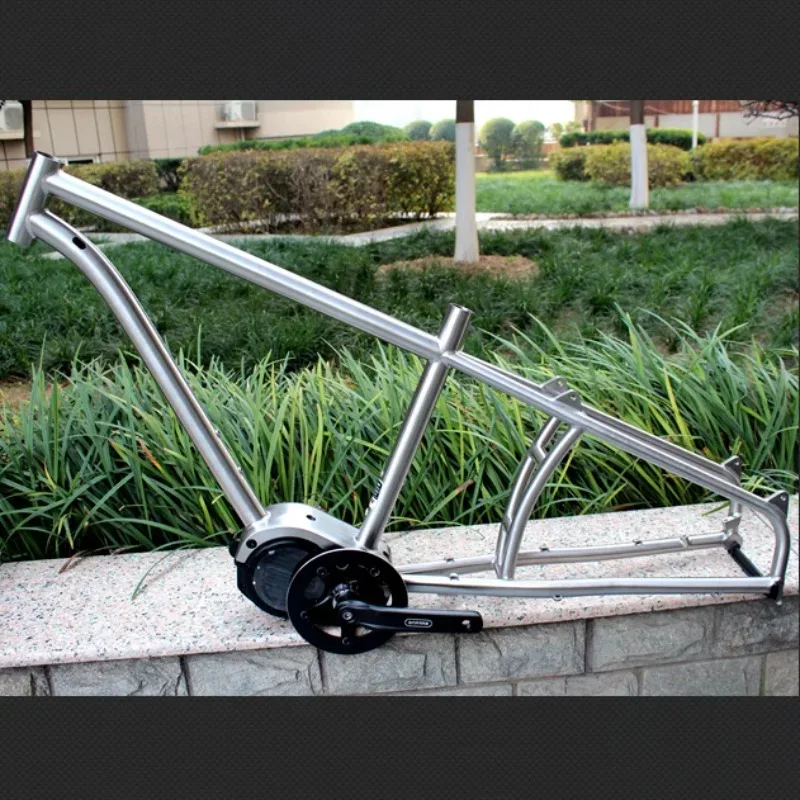 Titanium Mountain Bike Frame With Bafang G510 Ultra Titanium Mountain E-bike Frame Titanium Cargo Bike Frame