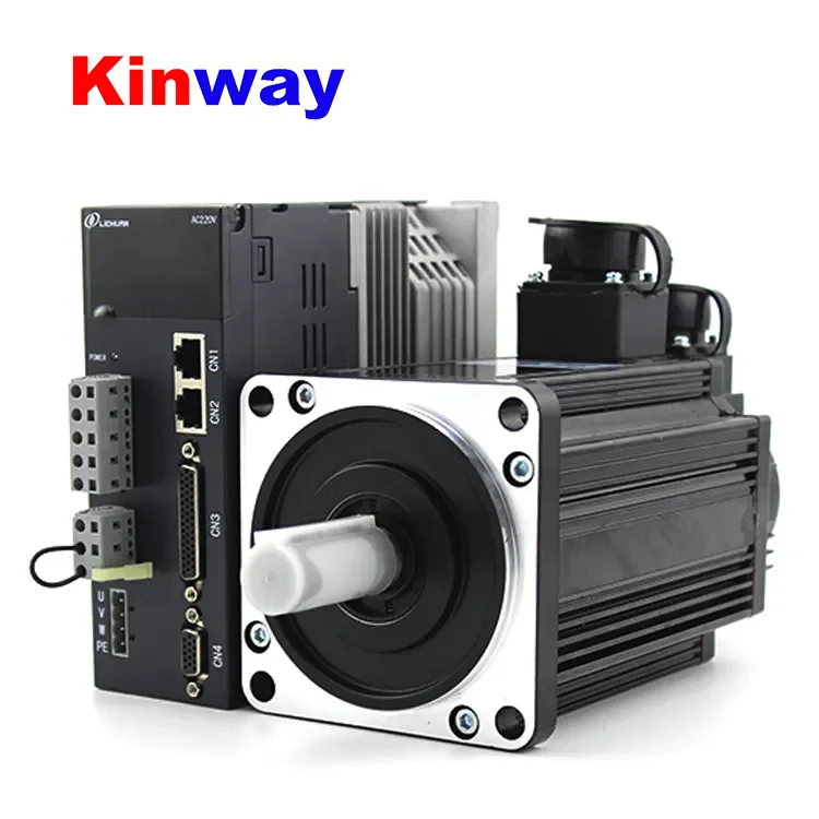 Kinway top cnc stor servo motor 400W 17 bit incremental 5 pairs of poles and servo driver kit AC220V 1.27Nm 3000rpm