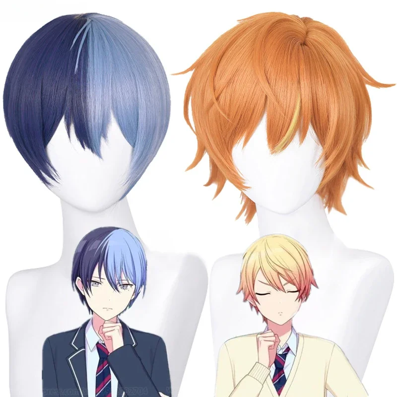 Hitzebeständige Halloween-Anime-Perücken für Männer, hochwertige Anime Aoyagi Toya Shinonome Akito Cosplay-Synthetikperücke