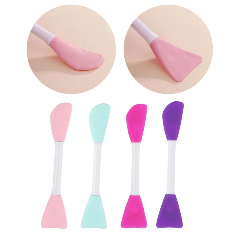 Double-head Cosmetic Beauty Tool Silicone Face Mask Brush Face Applicator Brush Portable Stirring Brush Easy to Clean