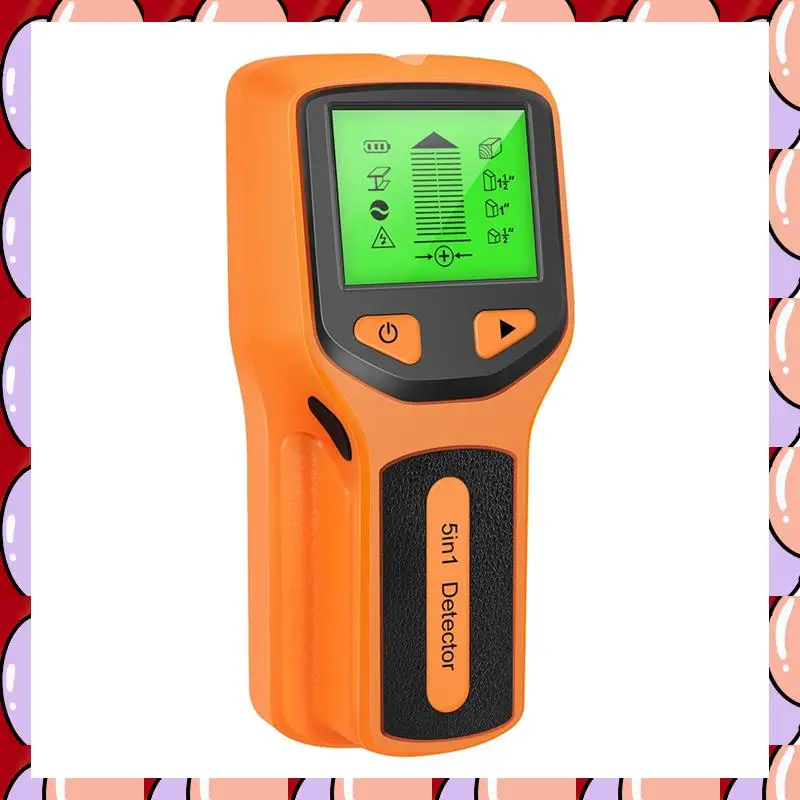 A72Z 5 In 1 Wall Scanner Stud Detector Digital Handheld Wall Detector PVC Water Pipe Metal Finder Scanner Orange Easy To Use