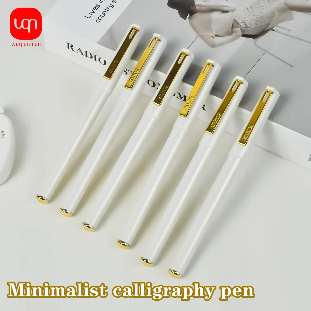 WQN-4/8/12 SZT. Wysokiej Jakości Długopis Żelowy z Końcówką 0.7mm, Złoty Tusz, Gładkie Pisanie, Długopis do Podpisów Biznesowych, Artykuły Szkolne i Biurowe