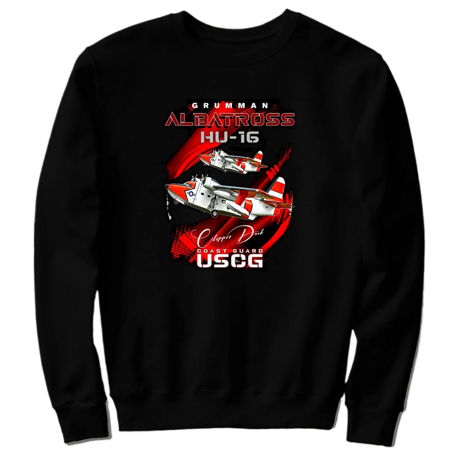 US Coast Guard HU-16 Albatross Flying Boat Transport Aircraft Pullover Hoodie Comfortable Cotton Casual Mens Sweatshirt