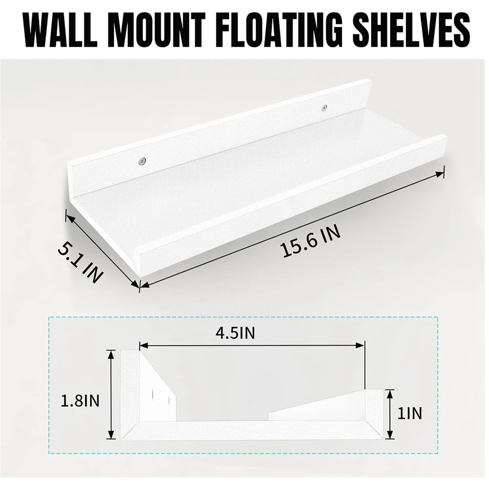 Y69A Floating Shelves for Wall Decor, Wall Mounted Wood Storage Shelf for Bedroom, Living Room, Bathroom, Kitchen, Nursery