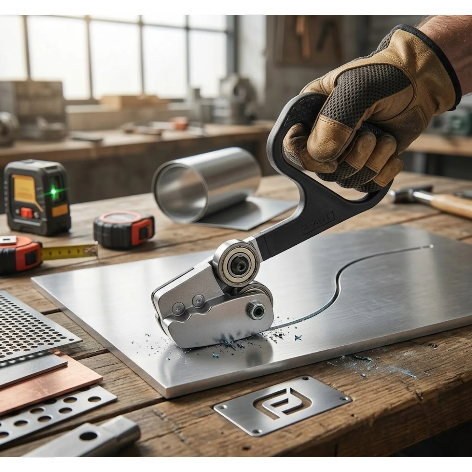 

Zinc-Aluminum Alloy Nibbler, Handheld Cutter for Metal & Plastic Sheets, DIY & Professional Use