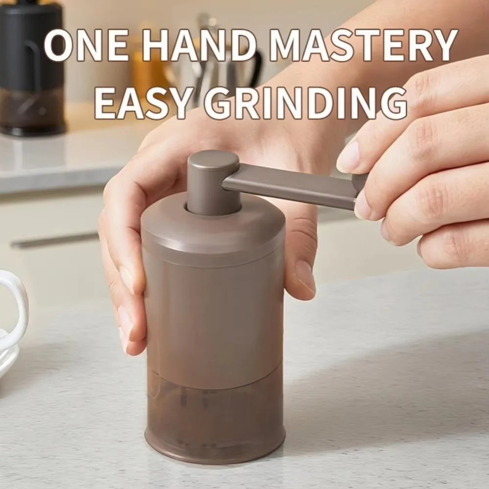 

Portable Manual Coffee Grinder Clear Powder Container Adjustable Grind Hand Crank Mill Handheld Plastic Coffee Bean Grinder