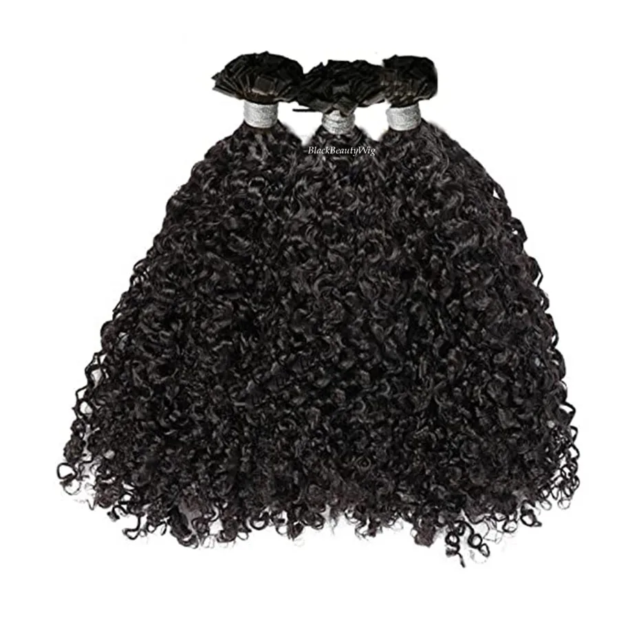 مجعد طرف مسطح وصلات شعر شعر بشري ماليزي قبل المستعبدين K تلميح وصلة إطالة شعر طبيعي وقح مجعد الكيراتين الانصهار الشعر 100 قطعة