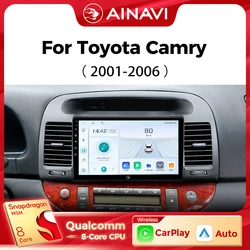 Ainavi Car Multimedia Player For Toyota Camry 5 XV 30 2001 2002 2003 2004 2005 2006 Carplay Android Auto 4G Wifi 2din