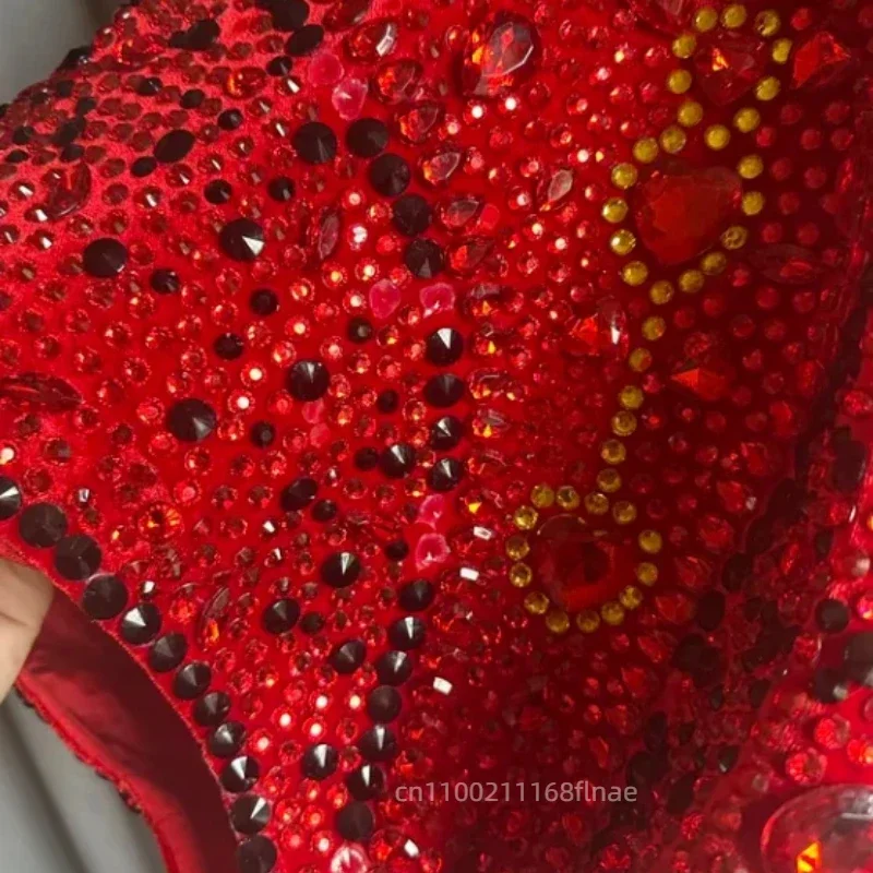 Tanzkostüm, komplett mit Strasssteinen, mehrfarbig, eng anliegender, sexy Jumpsuit mit Handschuhen und Hüten, Bühnen- und Party-Outfit – Detail 3
