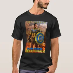 100% ์ฝํผ ์ค๋ชฉ ํซ ๋ฐ์๋งค ์บ์ฃผ์ผ ๋จ์ฑ Volodymyr Zelensky Crewneck ๋ผ์ด๋ President Slava Age of Heroes ํฐ์
์ธ