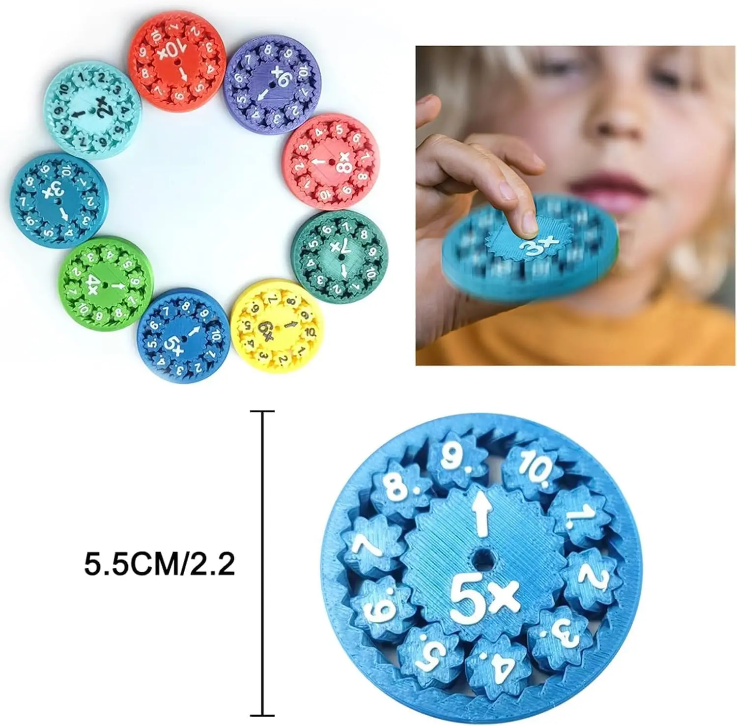 Math Fidget Spinner,Math Multiplication Division Fidget-Spinners,Kids Arithmetic Tools Montessori Learning Education Toys Gifts