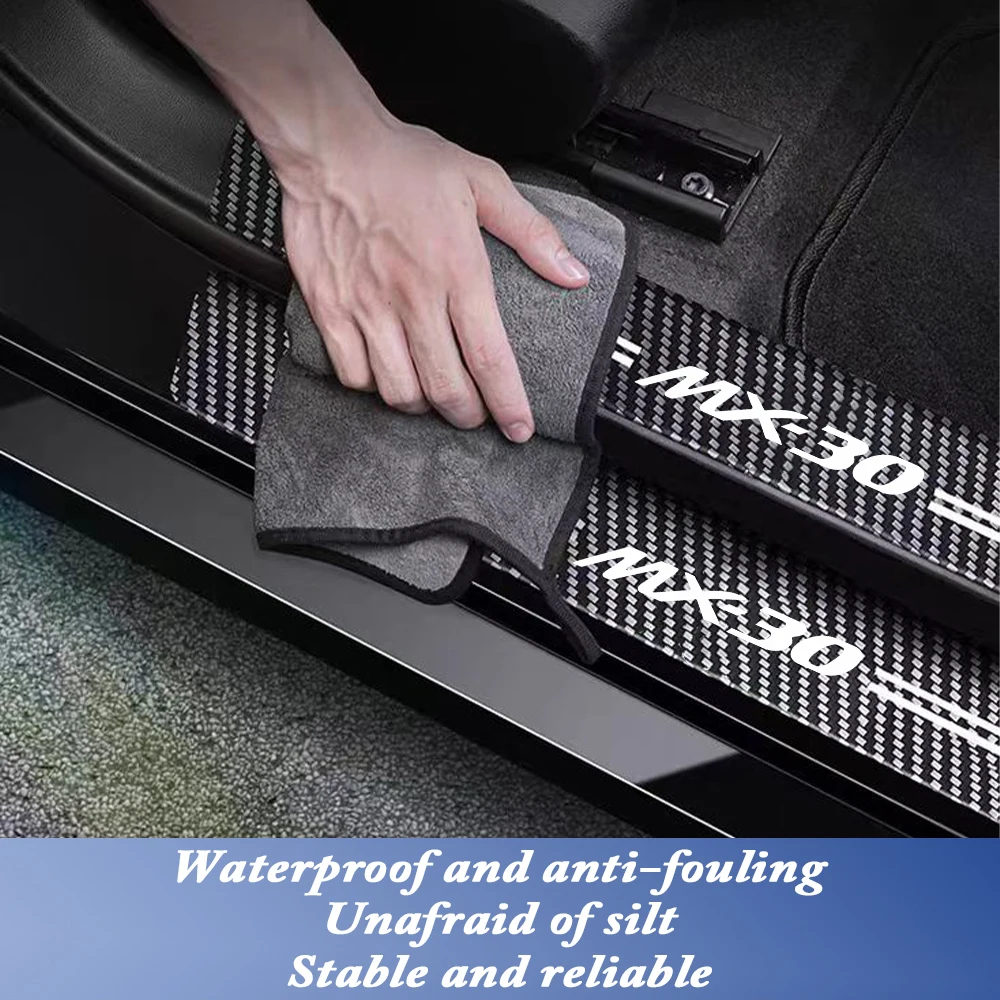 Car Door Sill Carbon Fiber Sticker Threshold Side Anti Scratch Tape Waterproof for Mazda MX-30 Car Accessories view 3