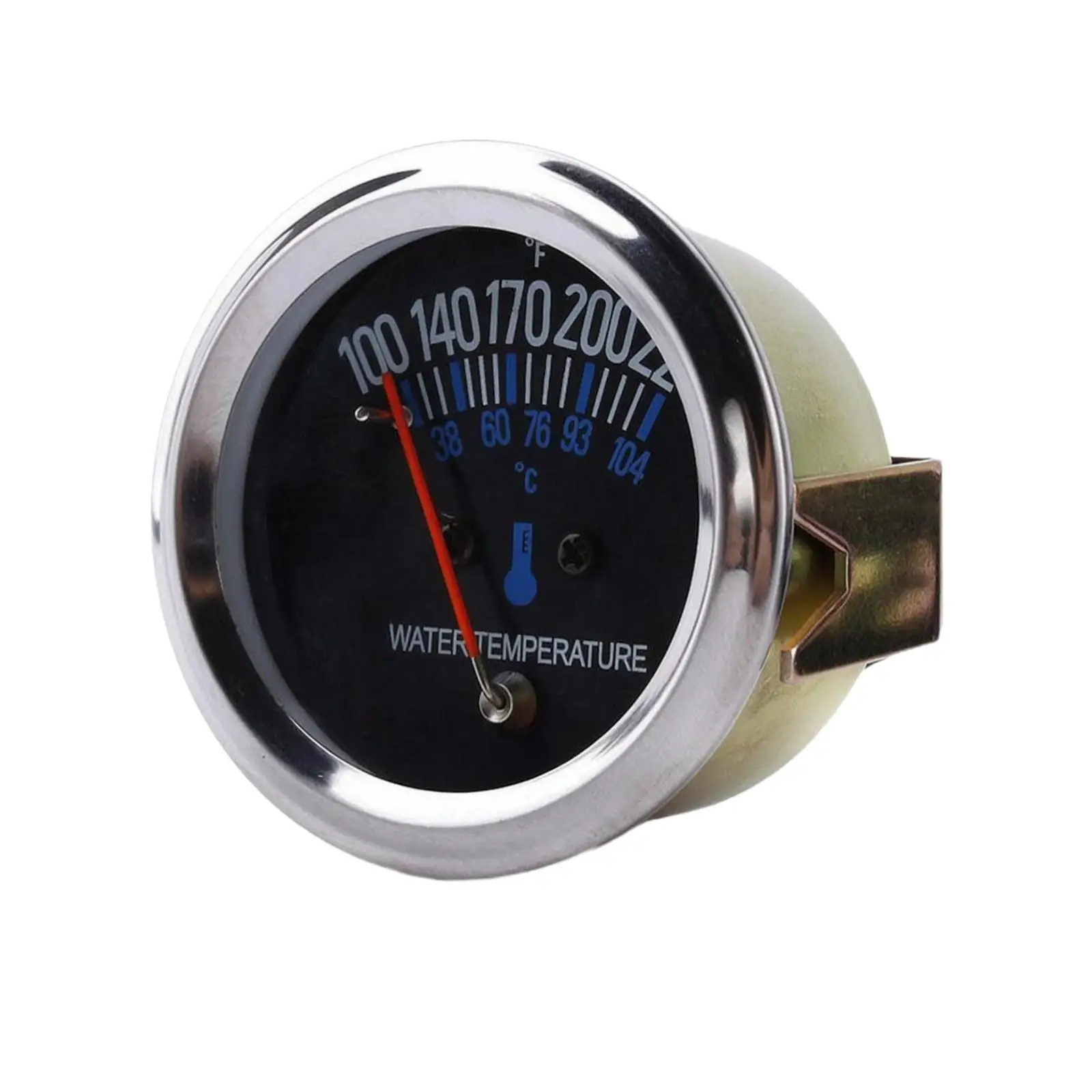Auto Water Temperature Gauge 52mm Black Dial Iron Case with Bracket Nuts Washers for Performance Car Build