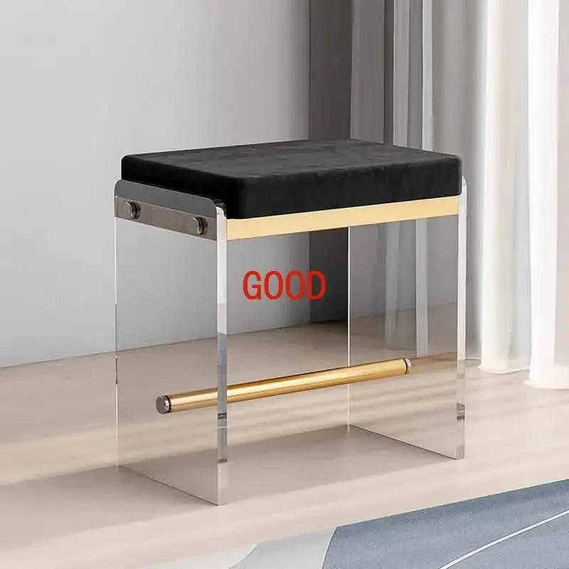 Transparent Acrylic Stool Creative Bedroom Dressing Stool Living Room Sofa Footstool Nordic Furniture Leisure Chairs Moving Seat