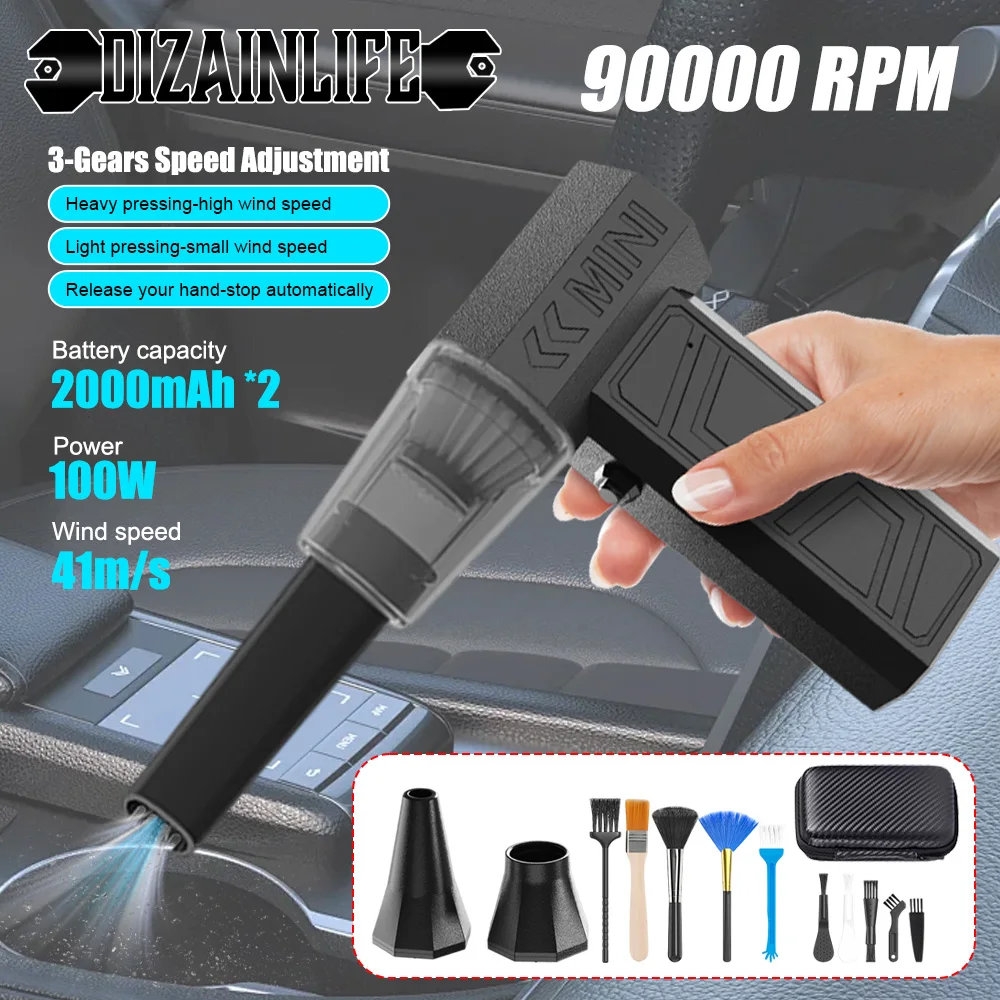 

Air Blower Violent Fan 90000RPM 3 Gear Variable Speed Dust Blower Car Vacuum Cleaner Computer Keyboard Compressed Air Duster