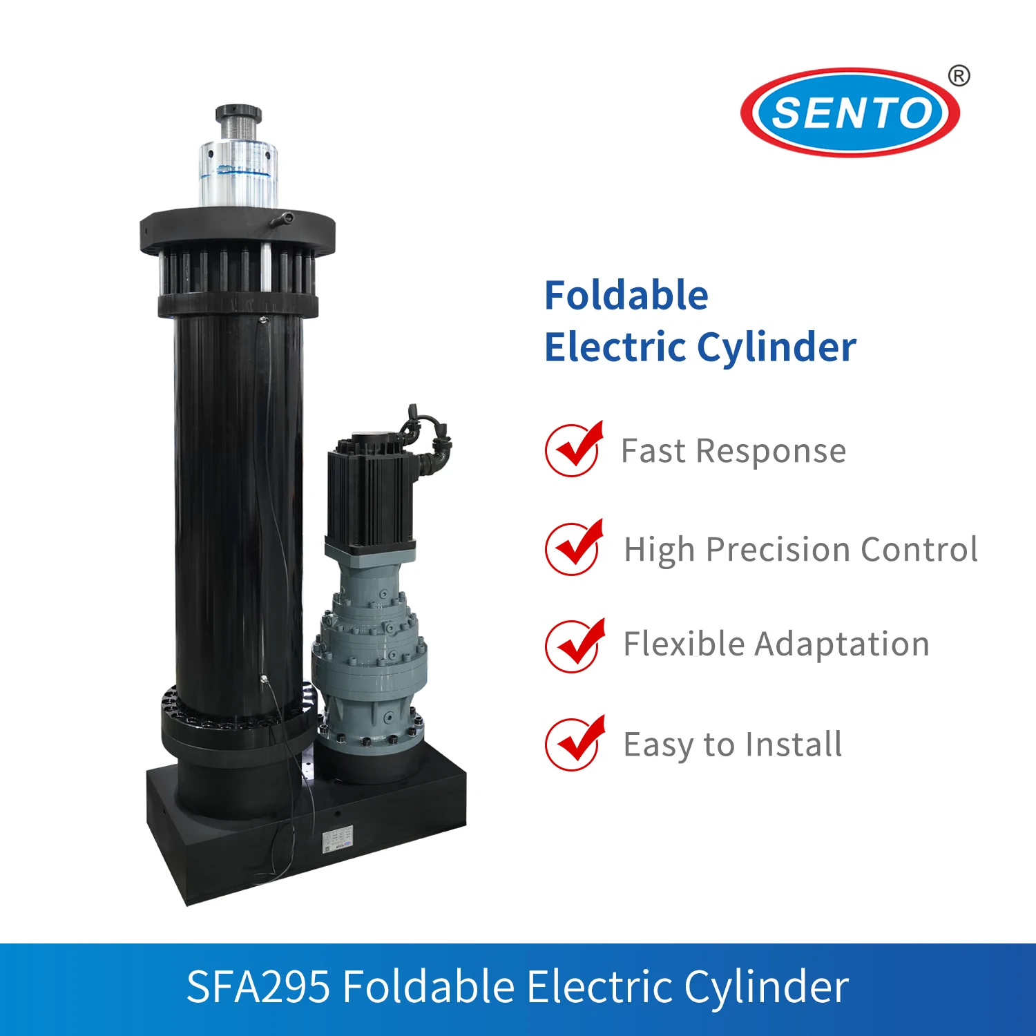 SFA295-32QF-650KN-R200 -SENTO Servo Electric Cylinder, High Precision, Stable Thrust, for Automation, Press Fitting, Positioning