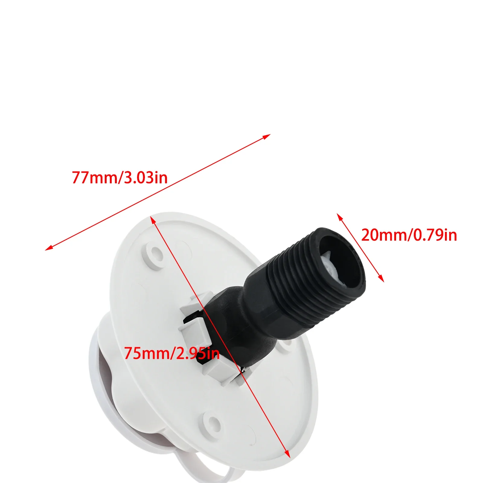 RV City Water Fill Inlet and Check Valve,Threaded Tube Flange Length 3