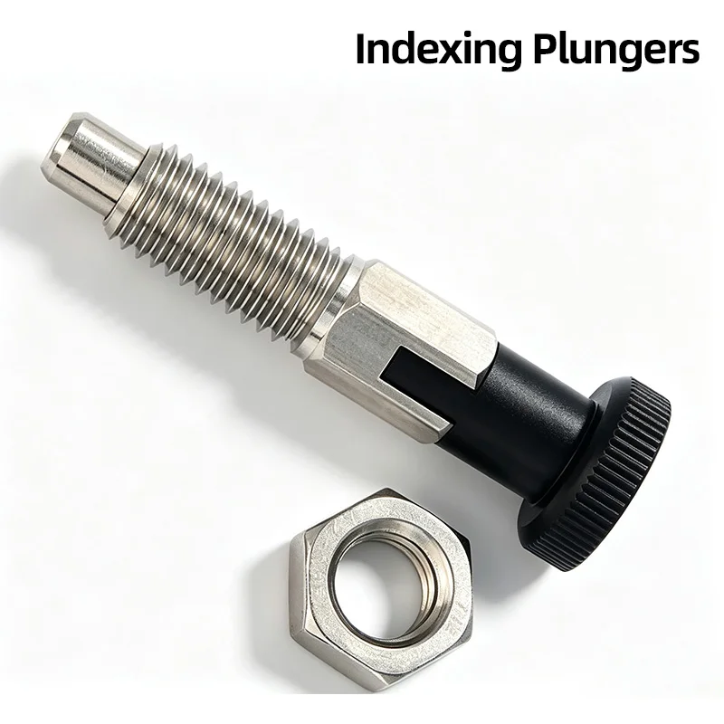 Knob Plunger Self-Locking Stainless Steel Spring Positioning Pin Reset Type Indexing Pin Coarse Thread M6M8M10M12
