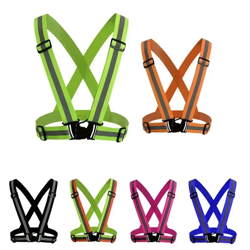 Safety Reflective Adjustable Elastic Straps for Adults and Children Clothing Vest Highlight Night Running Riding