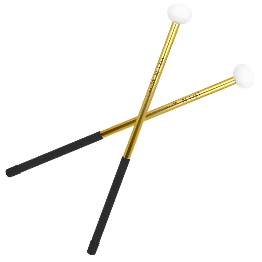 

2 Pcs Felt Head Aluminum Bass Drum Mallets Ergonomic Grip Marching Practice Percussion Sticks Accessories Green