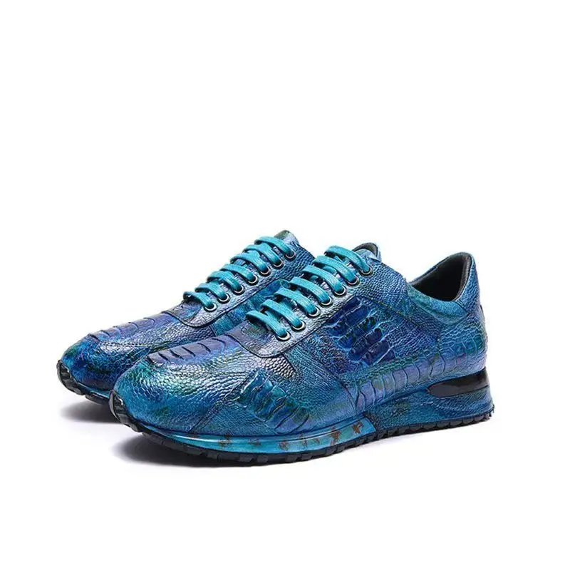 2025 New Arrival Fashion Ostrich Skin Causal Shoes Men,Male Genuine Leather sneakers PDD714