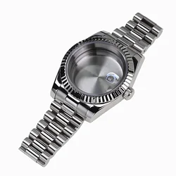 High Quality 36mm 39mm Sapphire Crystal 316L Steel Watch Case And President Strap For Nh35a Nh36 Nh34 Automatic Movement MOD