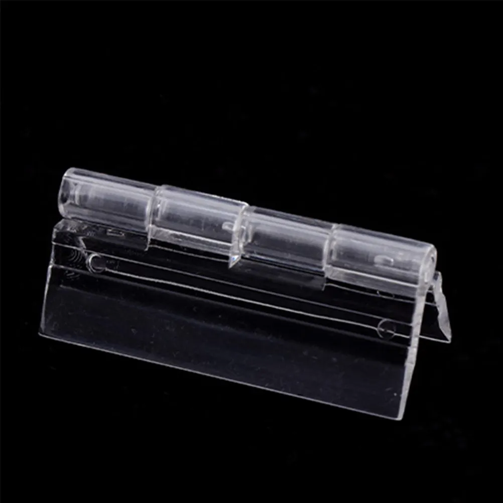 12Pcs Transparent Folding Hinges Clear Acrylic Cabinet Hinges for Modern Minimalist Furniture Doors Drawers Craft Boxes Adhesive