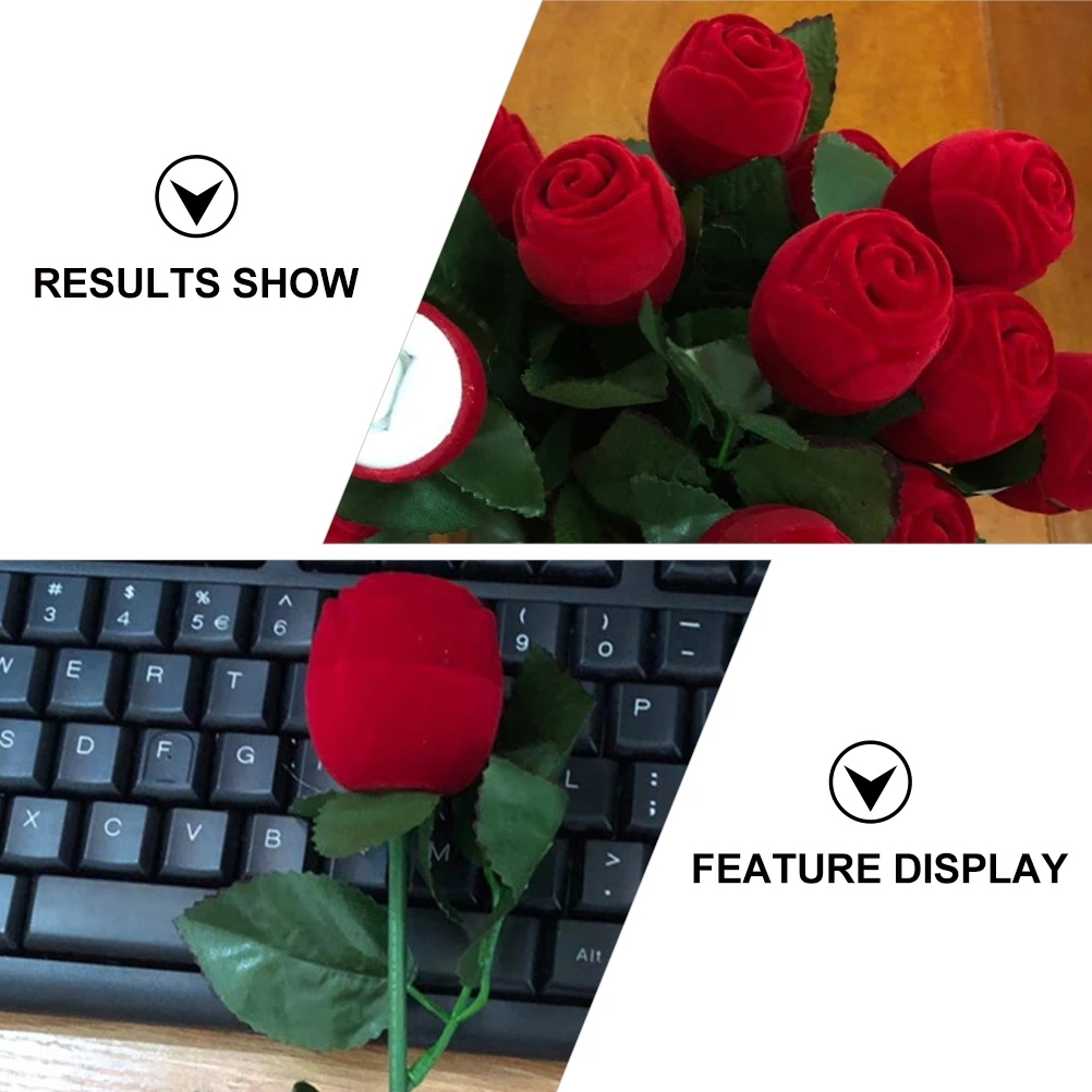 

5Pcs Rose Jewelry Box Excellent Craftsmanship Vivid Flower Design Unique Creative Romantic Atmosphere Decorative Storage