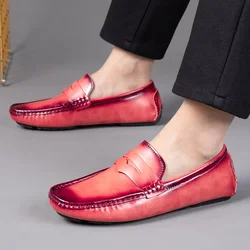 Fashion Yellow Red Mens Casual Shoes Luxury Brand Youth Trendy Daily Popular Comfortable Walking Loafers Moccasins Footwear Men