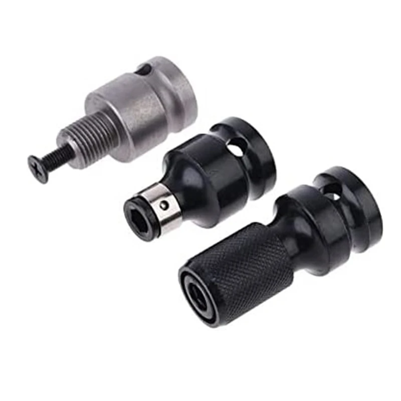 3 Pcs/Set Drill Chuck Adapter with Screw Practical 1/2\