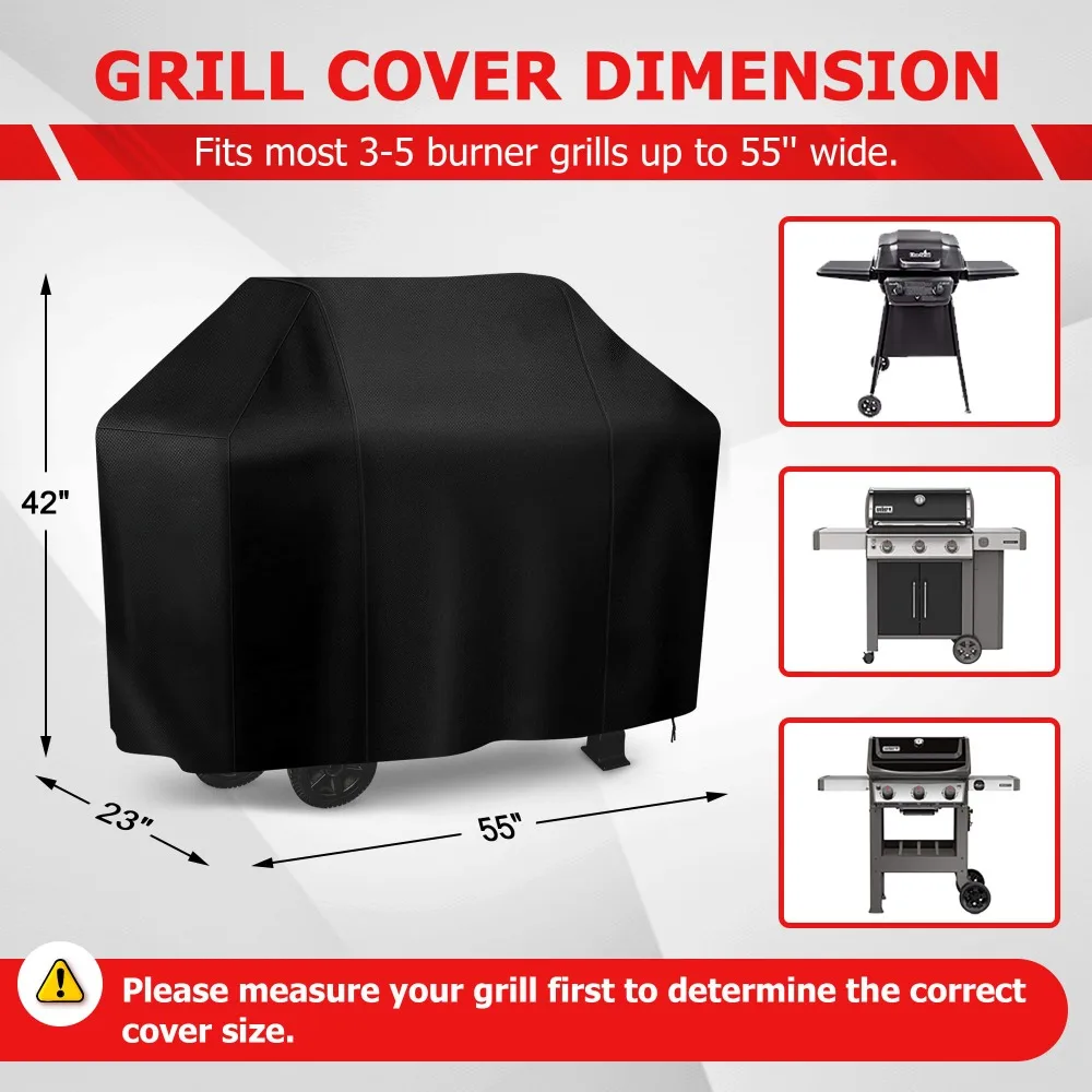 Grill Cover, BBQ Grill Cover Waterproof, Universal Fit for Weber Char-Broil Nexgrill, Multiple Sizes