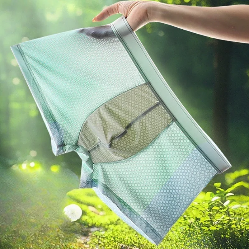 

Children's Underwear Ice Silk Shorts U Convex Pouch Men's Boxers Panties Breathable Swimming Trunks Teenagers Flat Short Bottoms