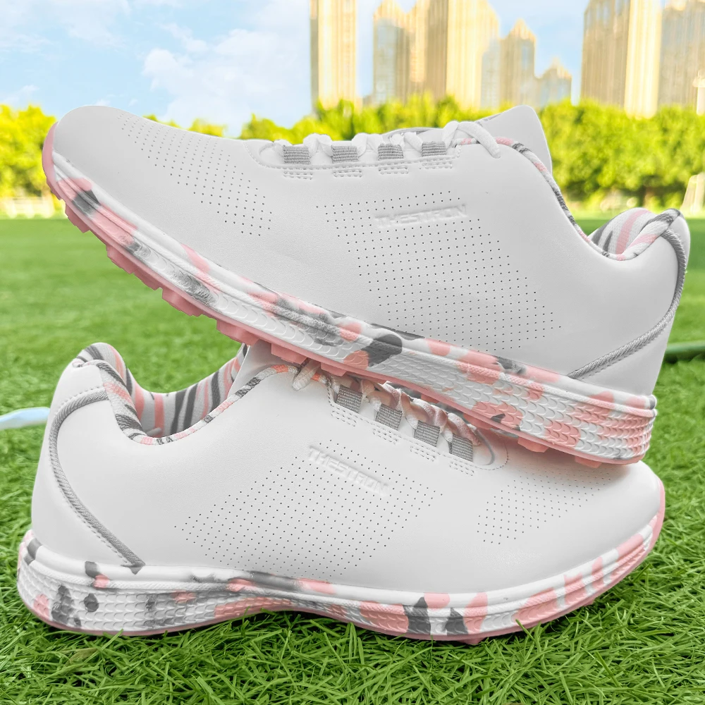 Ladies' Casual and Fashionable Nail Free Golf Outdoor Fitness Jogging Shoes, Women's Lightweight Plus Size Golf Shoes