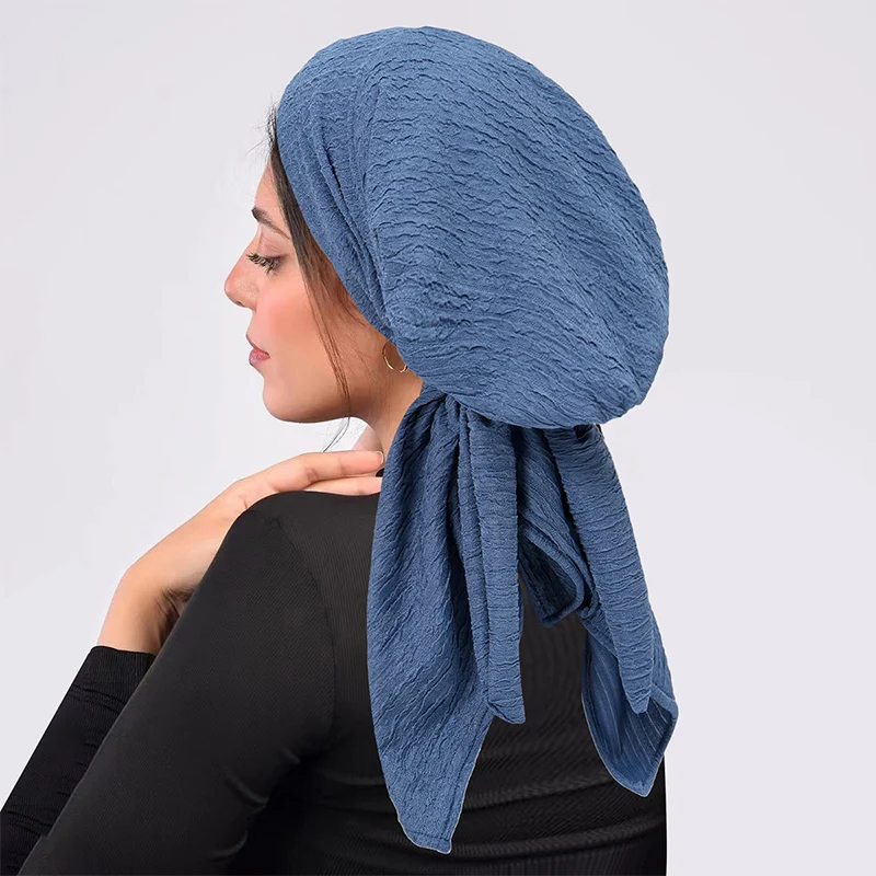 Turbantes musulmanes holgados informales para Mujer, gorros para quimio contra el cáncer, gorro Hijab islámico árabe de la India para Mujer