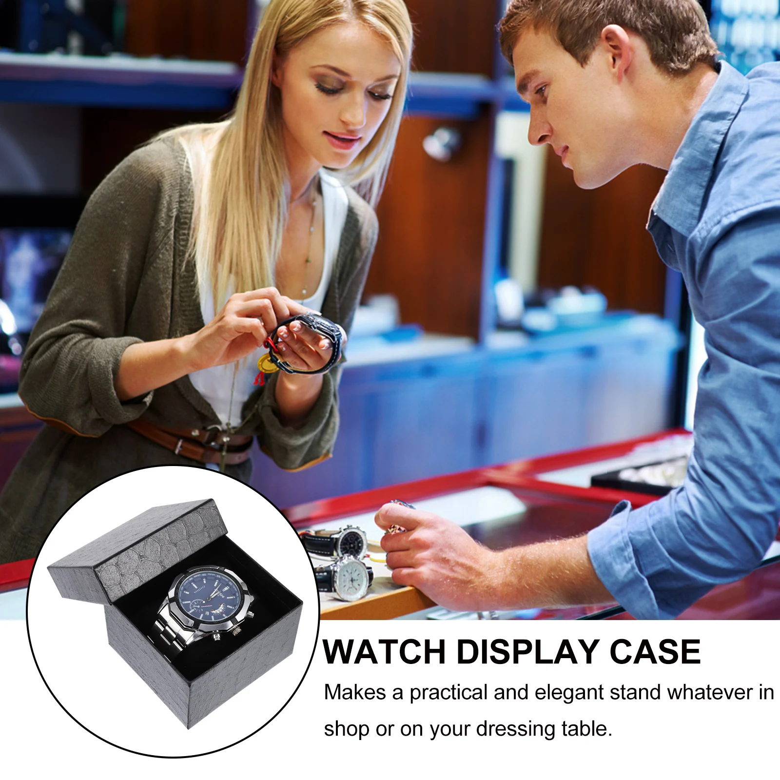 

4 Pcs Storage Box Black Cases Multi function Printing ganizer Watch Display Case Creative Watch ganizer Box