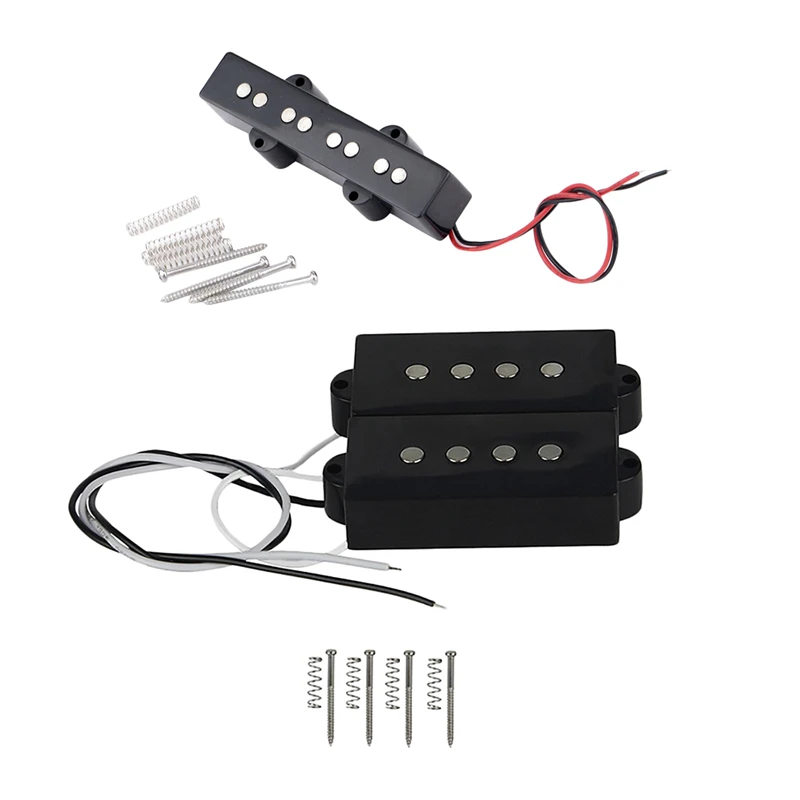 1 conjunto de captador de baixo pb humbucker captador para 4 cordas p baixo guitarra parte & 1 conjunto pro baixo elétrico tipo aberto ponte silenciosa pic